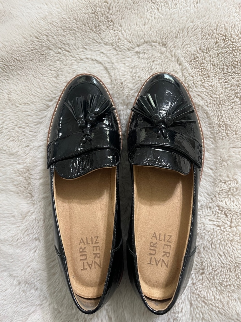 Naturalizer Black Patent Tassel Penny Loafers - Picture 2 of 6